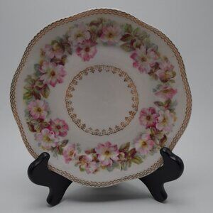 Pink Rose Mignon Z S  Co Bavaria plate Gold Trim Edge
